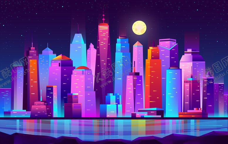 编号：46477804270509433438【酷图网】源文件下载-霓虹城市