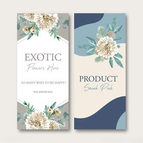 花卉主题产品宣传卡片设计