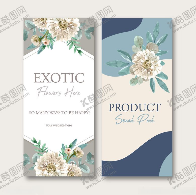 编号：70314004051952336630【酷图网】源文件下载-花卉主题产品宣传卡片设计