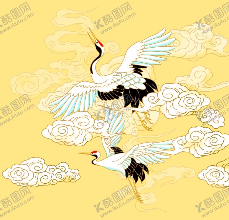 编号：72282204210026029297【酷图网】源文件下载-祥云双鹤