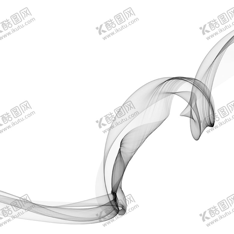 丝带水墨烟雾抽象科技线条云雾缭绕薄纱背景
