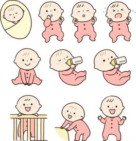 可爱婴儿动作表情插画集