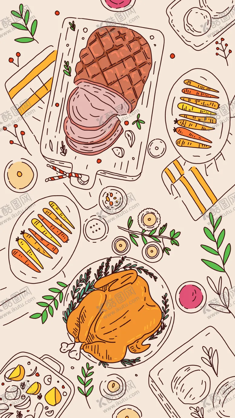 编号：77838202240559551952【酷图网】源文件下载-美食插画