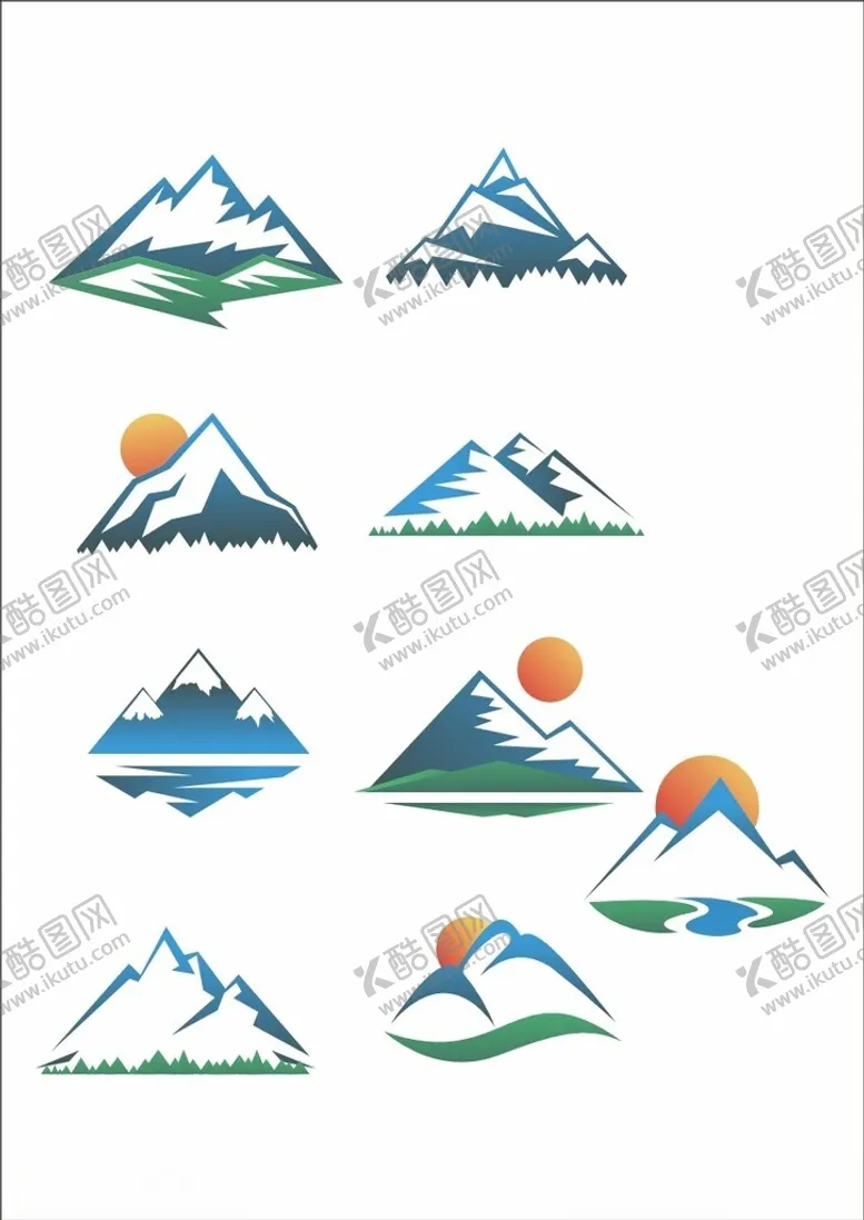 编号：79733902210139282274【酷图网】源文件下载-简笔画山脉