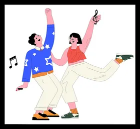 手绘情侣恋人