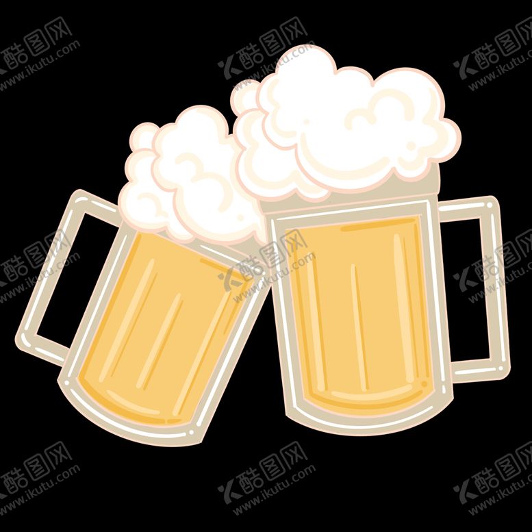 编号：38602109270939382140【酷图网】源文件下载-卡通手绘啤酒干杯  