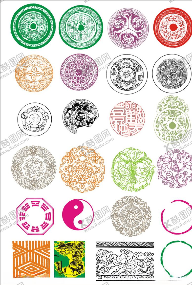 编号：90279109101023389746【酷图网】源文件下载-传统文化图案元素