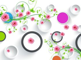 3D花背景墙