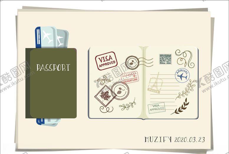 编号：21209009101518217968【酷图网】源文件下载-登机牌复古邮戳设计