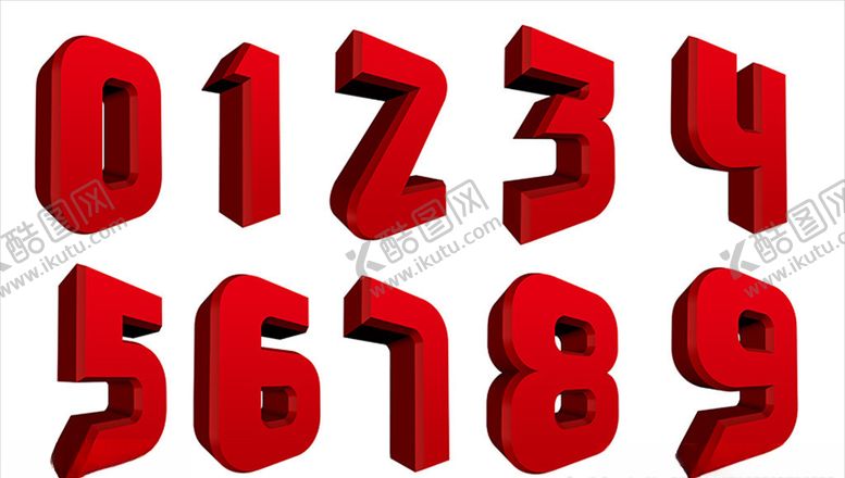 编号：89434710161444506692【酷图网】源文件下载-红色立体数字