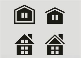 矢量房屋卡通房子设计建筑图标