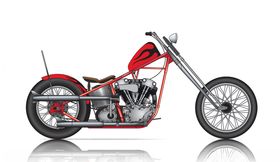 帅气摩托车卡通设计样机模型