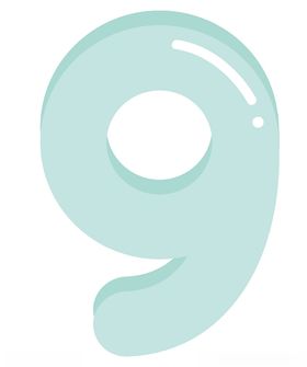 可爱彩色卡通数字9