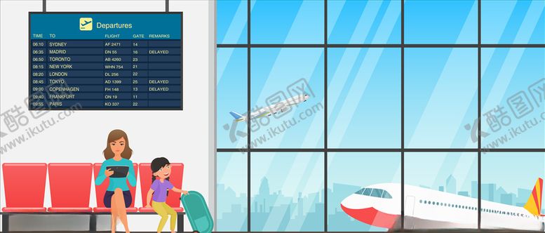 编号：14530210120020566305【酷图网】源文件下载-候机大厅