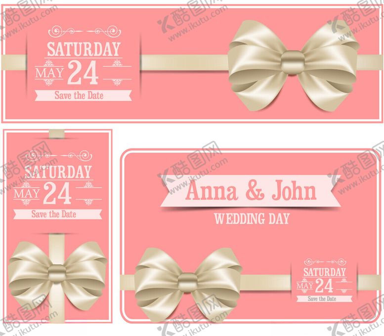 编号：81229304011442188141【酷图网】源文件下载-粉色婚礼请柬设计模板