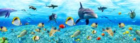 矢量梦幻海底文化墙