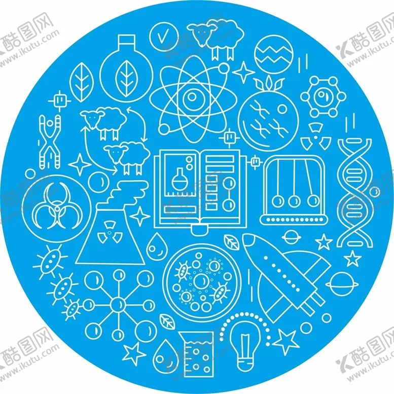 编号：83595002200016222645【酷图网】源文件下载-生物科技线条标志矢量图标