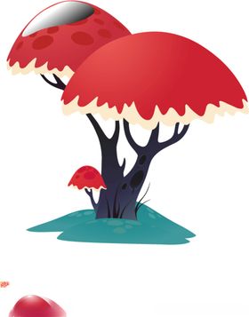 创意卡通蘑菇树