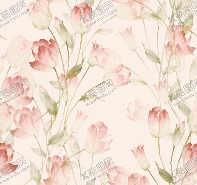编号：94310904010851492333【酷图网】源文件下载-粉色花卉水彩图案背景