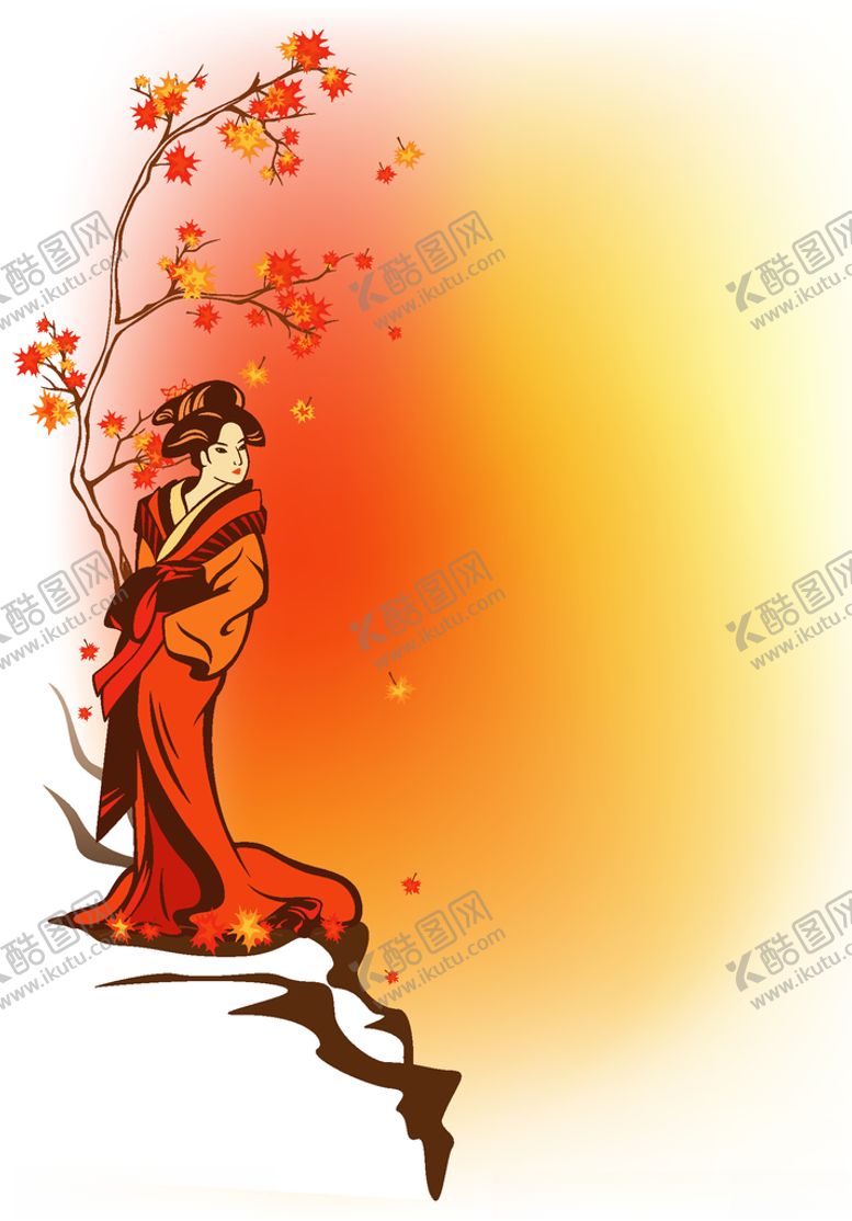 编号：82365307071912433659【酷图网】源文件下载-日本和服女士背景