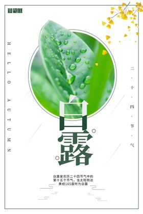 白露二十四节气新中式海报地产稿微信单屏