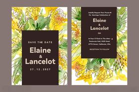 花卉主题婚礼请柬设计