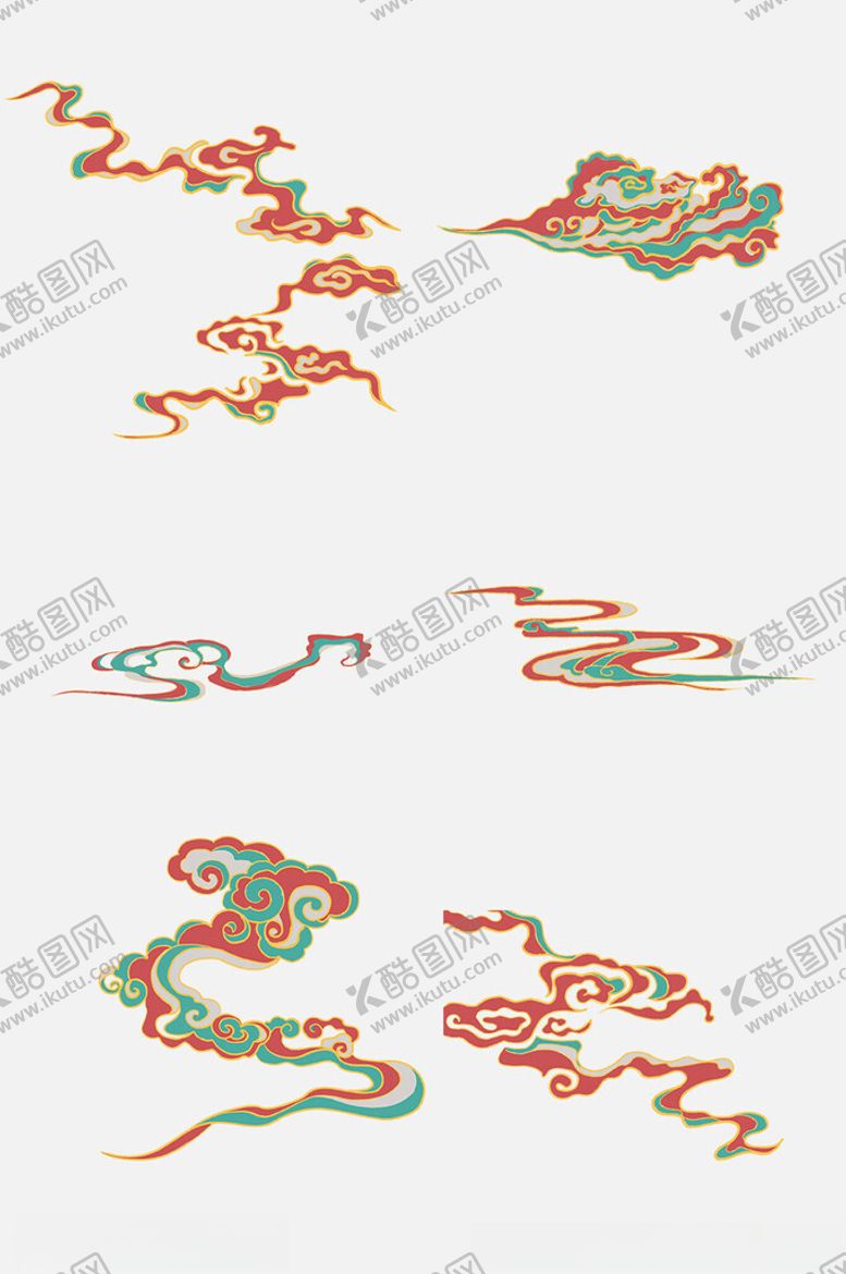 编号：85049903011542401453【酷图网】源文件下载-中国古典彩色祥云元素