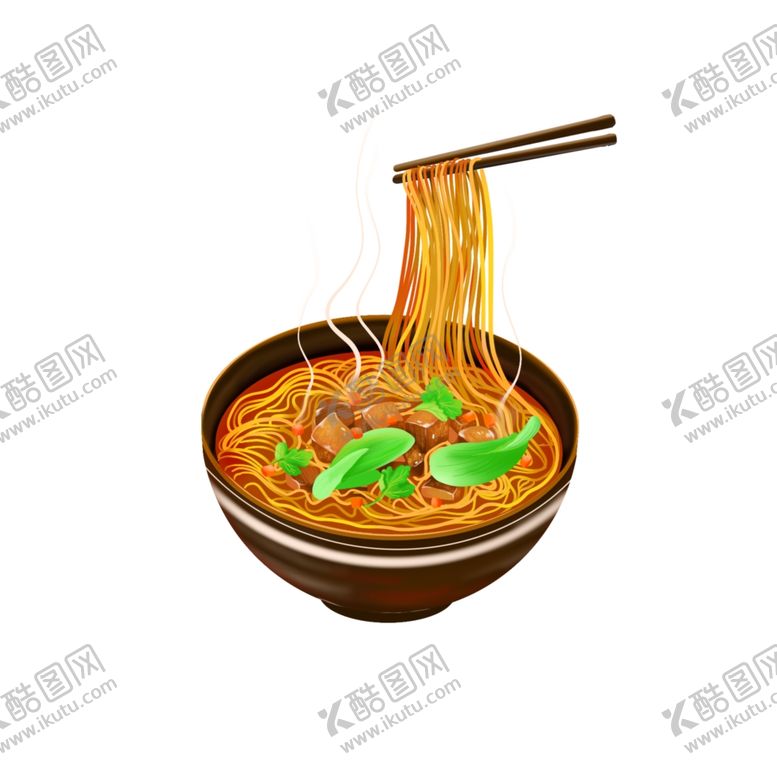 编号：89351810200358245622【酷图网】源文件下载-手绘诱人的牛肉面插画