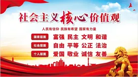 核心价值观党建展板