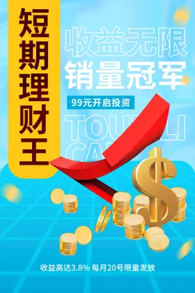投资理财海报金融银行DM展架