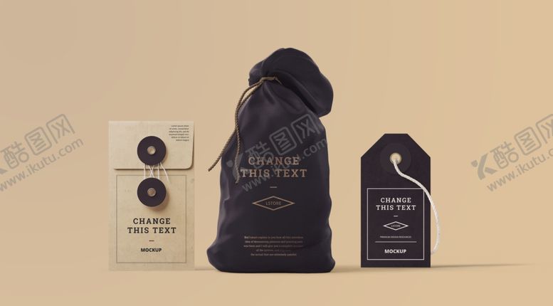 编号：44602707041800064943【酷图网】源文件下载-袋子盒子标签样机