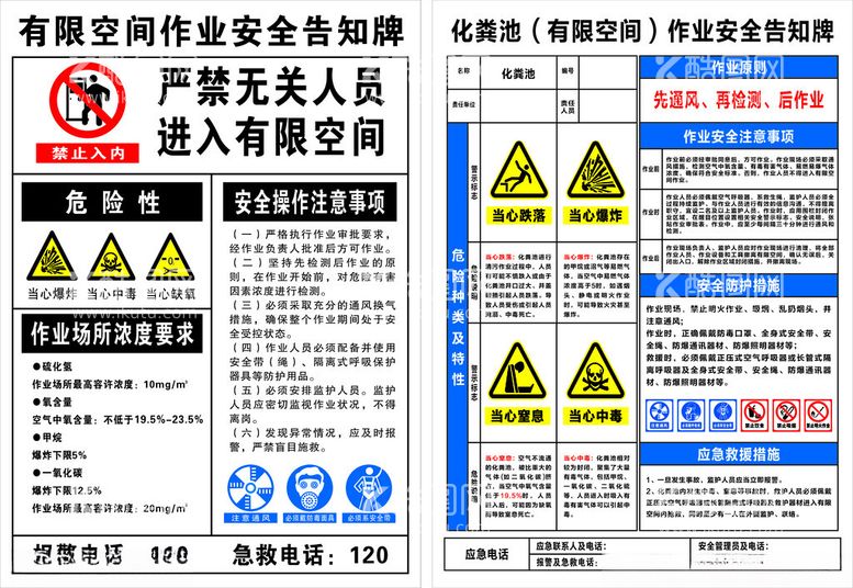 编号：85650201151250003321【酷图网】源文件下载-有限空间作业安全告知牌