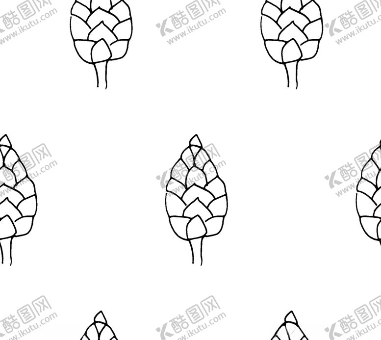 编号：58690509160905212646【酷图网】源文件下载-黑白简约线条植物绘画