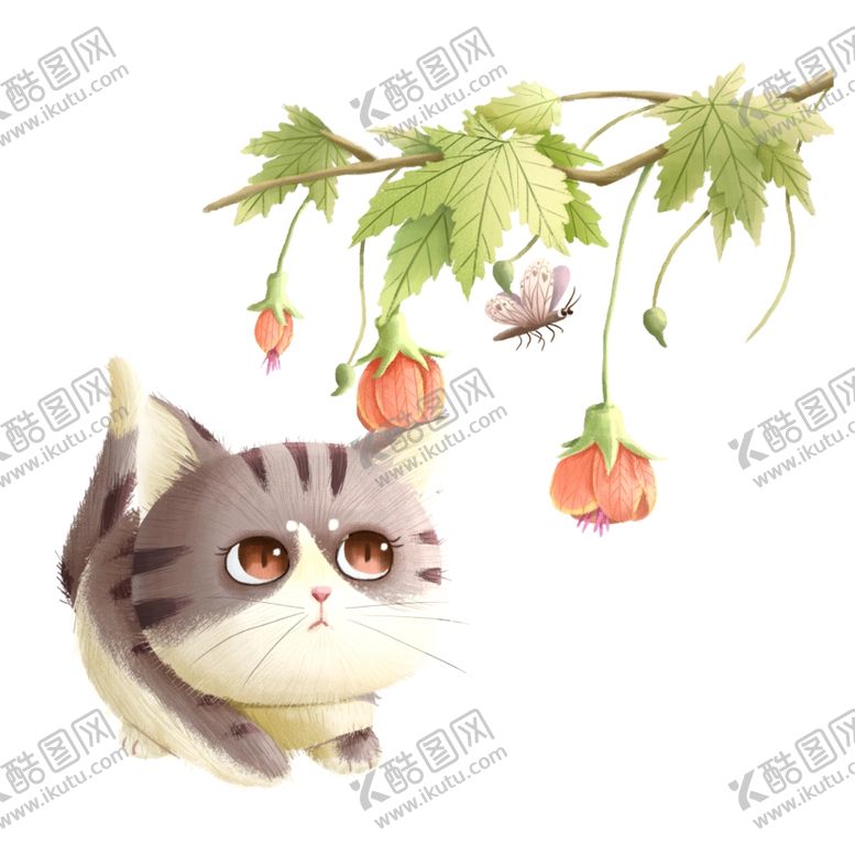编号：59360404302158165989【酷图网】源文件下载-猫咪抓蝴蝶