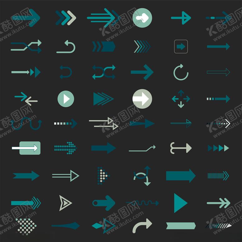 编号：69909109301913425902【酷图网】源文件下载-多样箭头图标集合