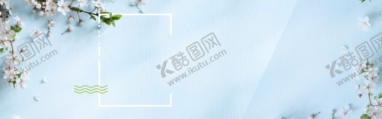 编号：89219910240632564744【酷图网】源文件下载-春天小清新蓝色电商海报背景