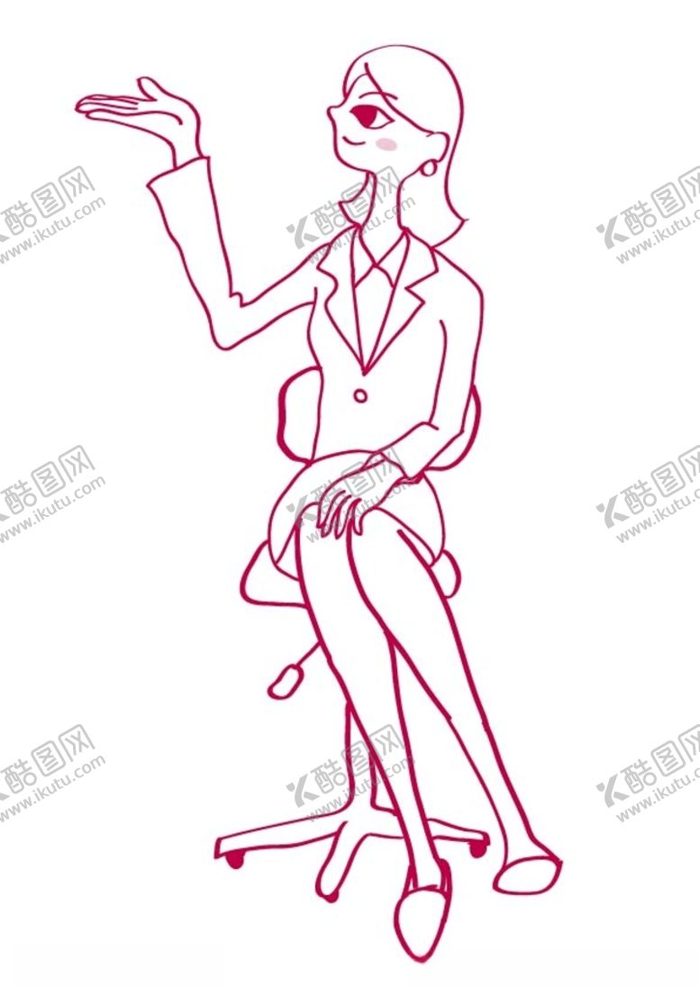 编号：21227404112113534897【酷图网】源文件下载-简笔时尚美女