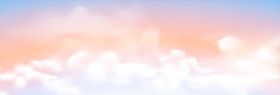 天空白云花朵背景底图