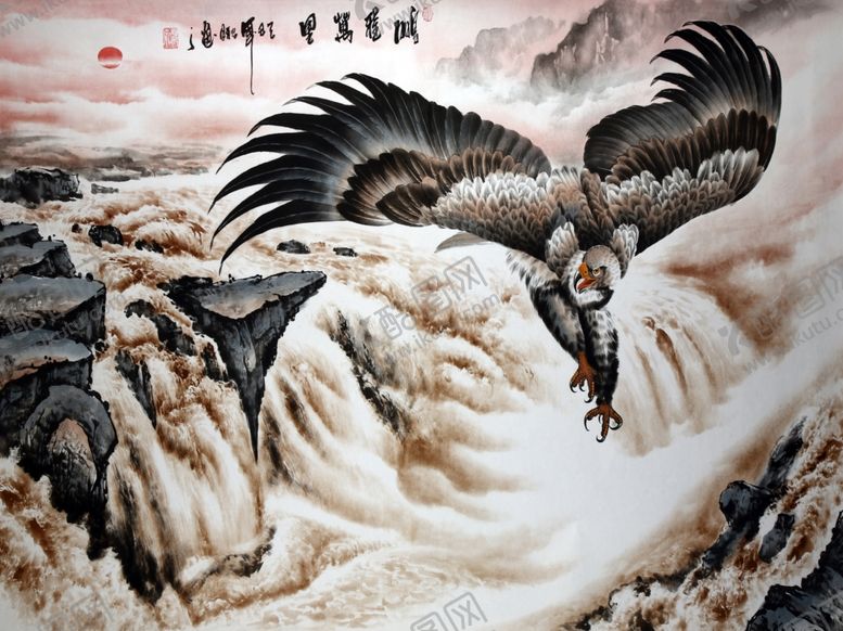 编号：33509209160856329480【酷图网】源文件下载-大展雄鹰装饰画