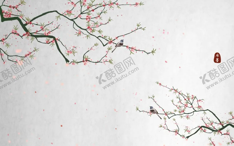 编号：17294106241220382992【酷图网】源文件下载-花鸟画背景墙