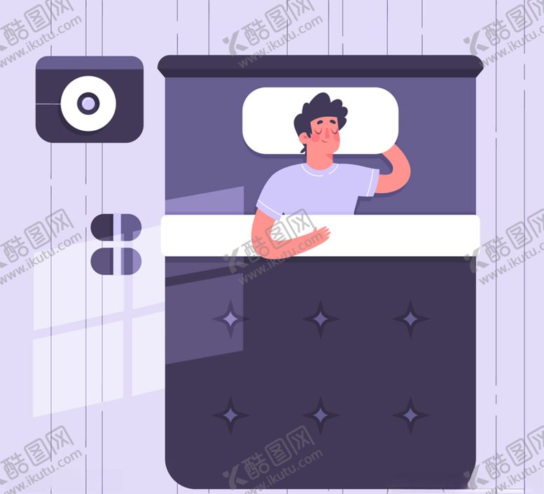 编号：42587410101932362124【酷图网】源文件下载-睡眠休息男子矢量素材