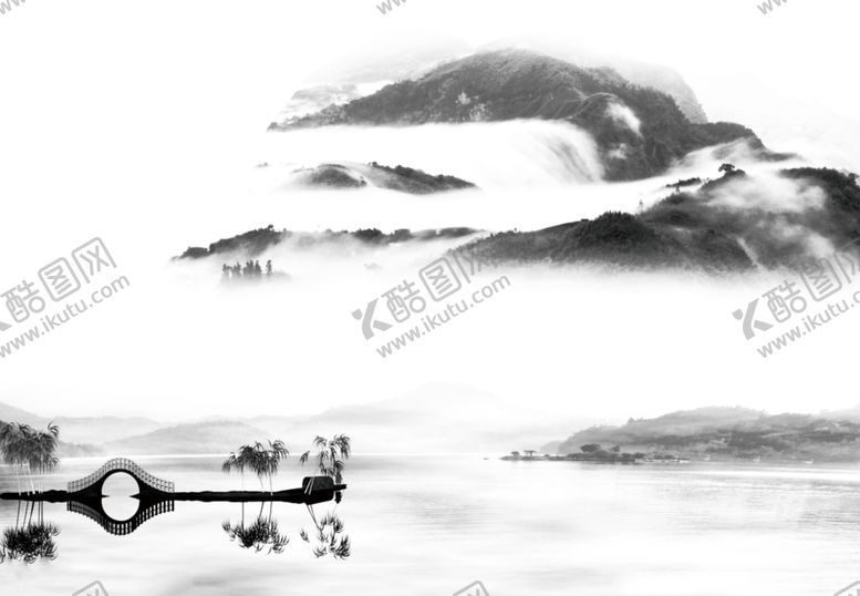 编号：62161707021840418501【酷图网】源文件下载-水墨山水元素