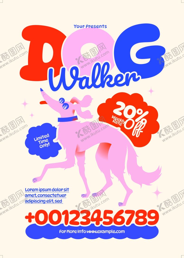 编号：37112804041821098801【酷图网】源文件下载-狗狗散步员招聘广告
