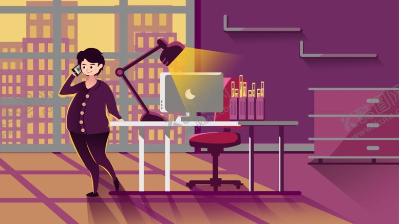 编号：57606210071045002245【酷图网】源文件下载-扁平化科技办公插画