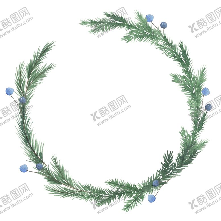 编号：49129707031245311534【酷图网】源文件下载-小清新水彩花圈图案