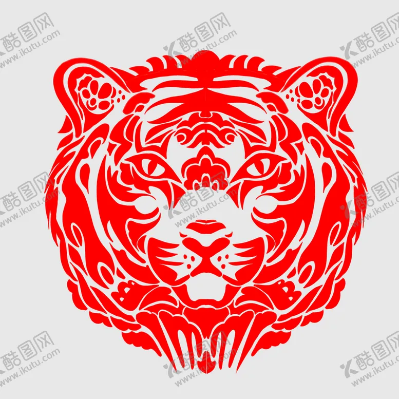 编号：74607111210655387169【酷图网】源文件下载-剪纸虎