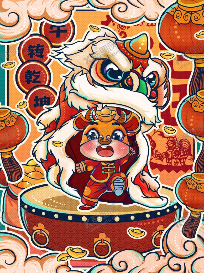 编号：78527004082312434777【酷图网】源文件下载-牛年