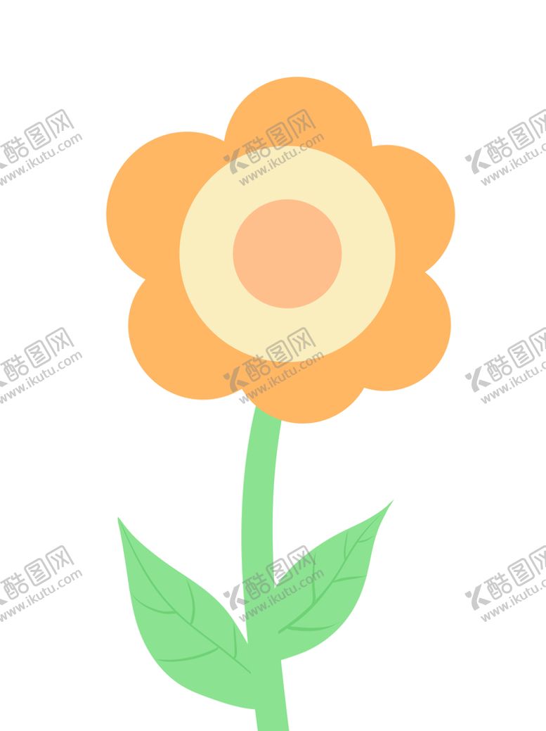 编号：92685109271523181406【酷图网】源文件下载-小花可爱扁平风黄色元素