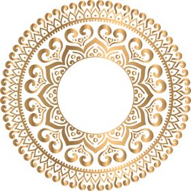 金色复古花纹透明底免抠图