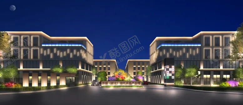 编号：63722402231901239578【酷图网】源文件下载-产业园灯光亮化设计效果图分层文